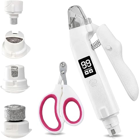CECOMBINE Lichtschere Pro, 2 in 1 Krallenschere für Hunde mit Licht,Trimmer, Nagelfeile,Manuelle Krallenschere Katzen, Krallenschleifer für Hunde, Krallenschere Katzen für Hund, Katzen, Kaninchen