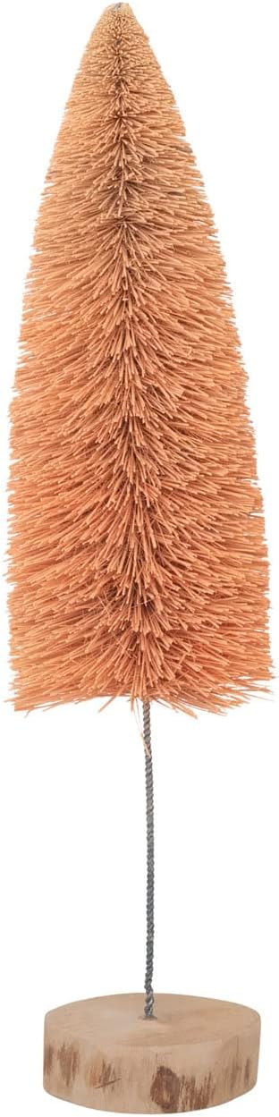 Creative Co-Op Bottle Brush Tree with Wood Base, Peach
