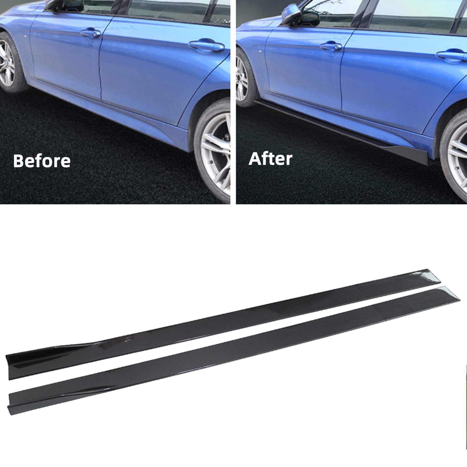 Minirok aan de zijkant, paar universele zijrok Rocker Splitter Side Winglet Diffuser Kit carrosserie zwart glanzend 17,7 x 3,3 inch Minirok aan de zijkant, paar universele zijrok Rocker Splitter Side Winglet Diffuser Kit carrosserie zwart glanzend 17,7 x 3,3 inch