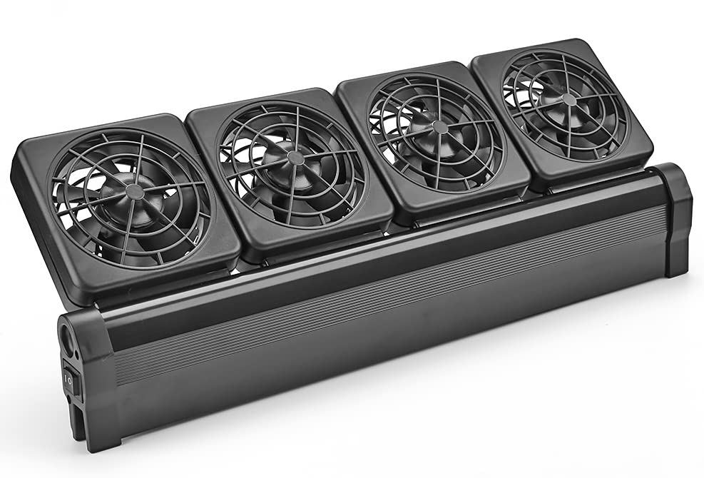 NP Acuario Chillers ángulo ajustable tanque de peces ventilador de enfriamiento 2 velocidades para agua marina y dulce 4 ventiladores