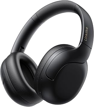 Linklike Active Noise Cancelling Headphones,180H ANC Playtime 50dB Over Ear Headphones Hi-Res Audio, Touch Control Foldable Bluetooth 5.3 Headset,Clear Calls,IPX5 Waterproof for Travel/Gym/Office