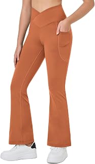 BALEAF Girls' Flare Leggings Cute Cross High Waisted Kids Yoga Dance Casual Bell Bottoms Pants with Pockets Price In India