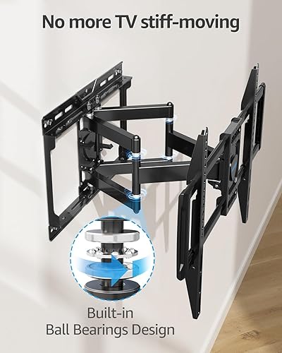 Miniatura 2 de MOUNTUP Soporte de pared para TV de movimiento completo para la mayoría de televisores de 37 a 82 pulgadas, diseño de rodamientos de bolas prémium