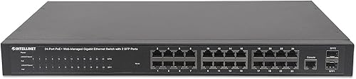 Miniatura 3 de Intellinet Conmutador Ethernet Gigabit gestionado por Web PoE de 24 puertos con 2 puertos SFP  Presupuesto de energía de 240 W, red de