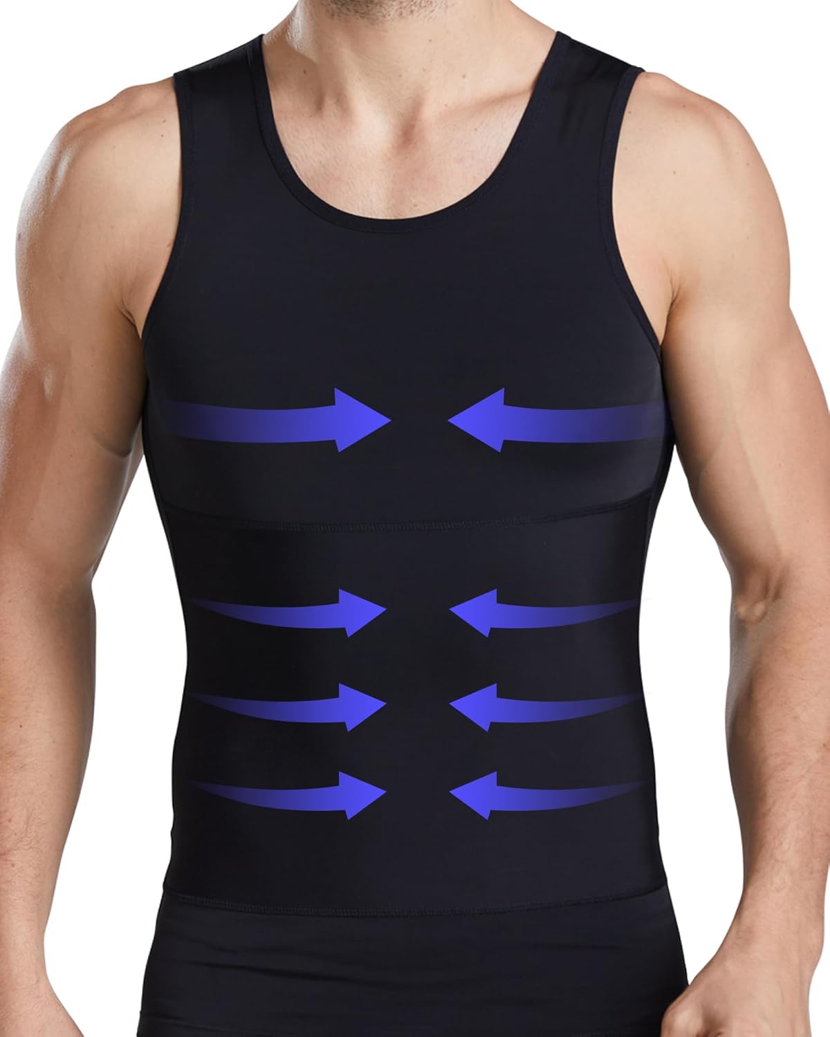 Slimming Compression Shirt Men Sleeveless Tummy Control Gynecomastia Vest Workout Tank Top Body Shaper Undershirt