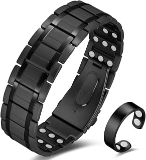 Magnetarmband Herren Reines Titan Armband Dreireihig Faltschließe