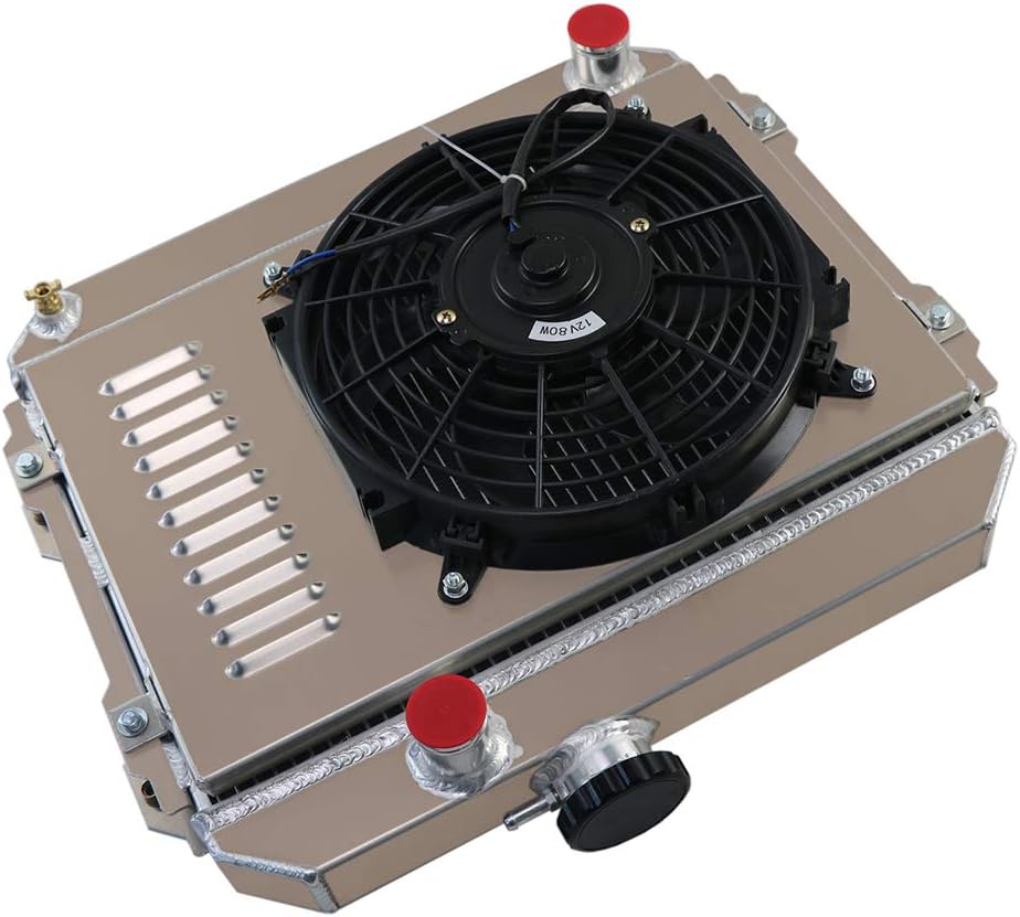 ALLOYWORKS 2 Row Core Aluminum Radiator+Fan Shroud+Relay For 1974-1985 Toyota Corolla KE30 KE38 KE55 KE70 MT PRO