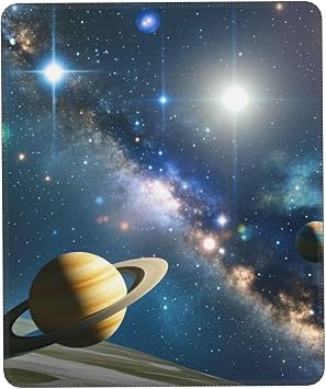 Mouse Pad Washable Computer Mousepad with Non-Slip Rubber Base Planets Stars and Milky Way Galaxy Mouse Mat for Laptop Desk Accessories Mat Gaming Mousepad for Office Table Computer Home 8.3 x 10.3 in