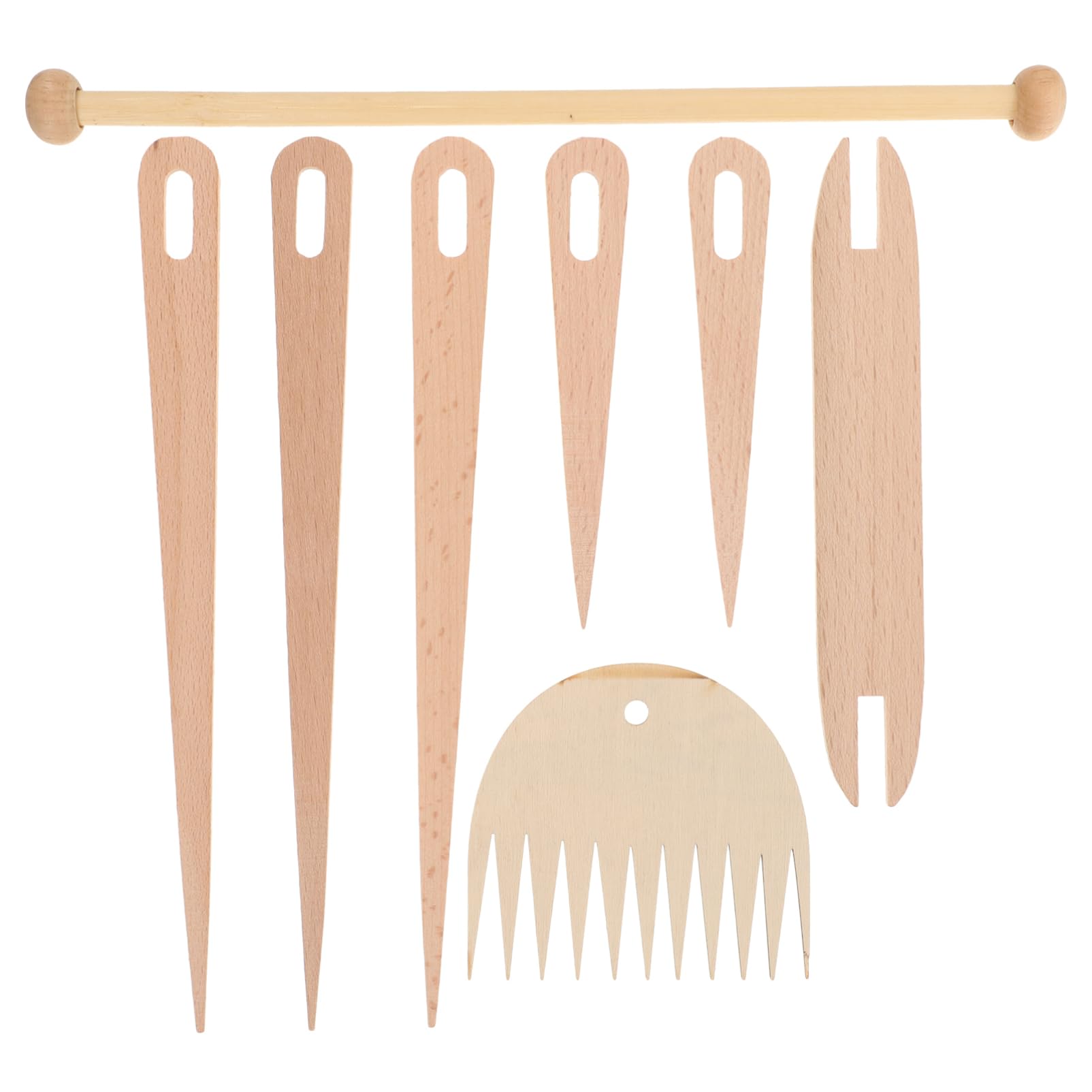 40 Piezas Kit para tejer tapices marcadores de crochet aguja de ganchillo talón telares de madera para tejedoras knitting kit tejido de tapicería ganchillo de punto Beige
