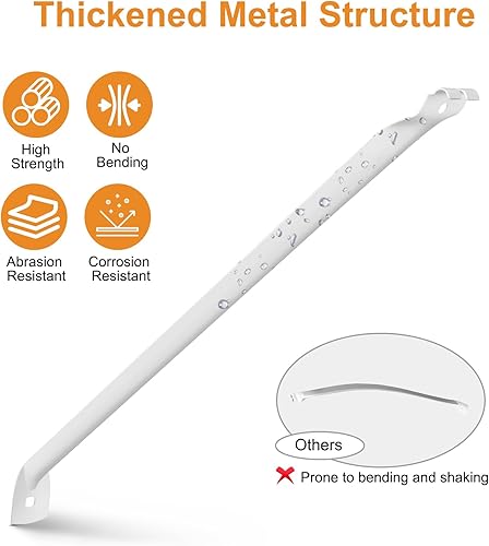 Vista 3 de EEEKit 4 soportes de alambre para estanterías de alambre, soportes de estante de alambre blanco de 17 pulgadas, soportes de estante de armario