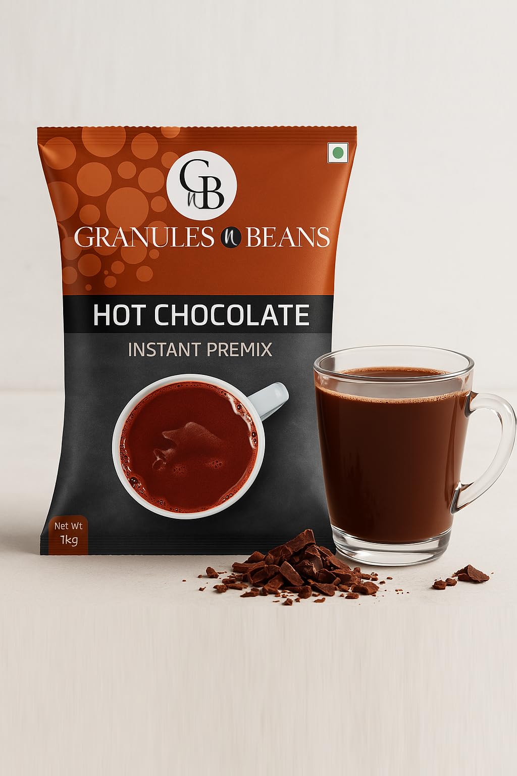 Granules n Beans Hot Chocolate Drink Powder Premix - 1kg | Indulge Your Chocolate Craving