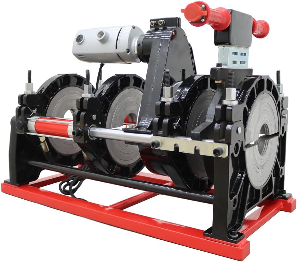 INTBUYING Electric Pipe Welding Machine Hydraulic Pipe Fusion Welder 4 Clamps for PE PPR PB 3.54"-9.84" 90-250mm