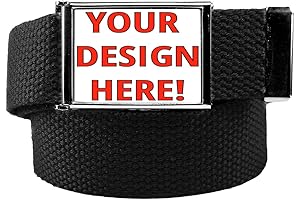 Custom Engraved Belt Buckle with Canvas Webbing