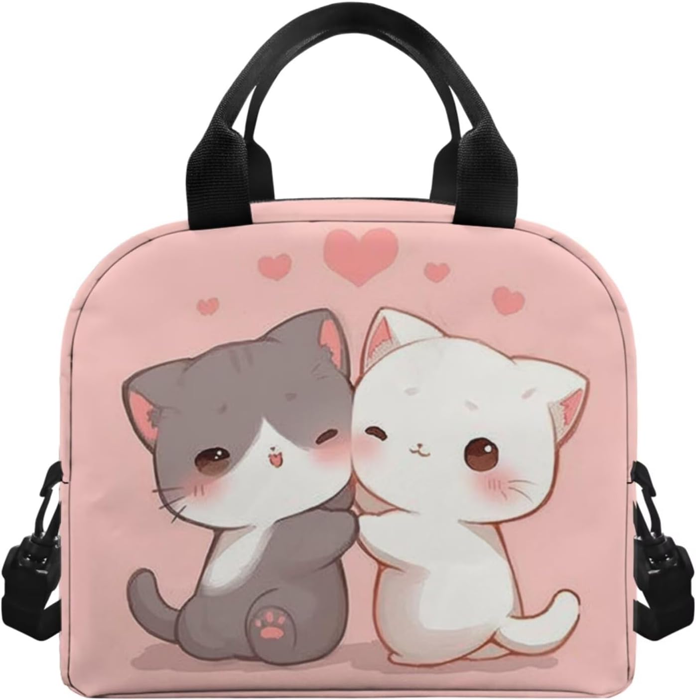 Ystardream Cute Cat Backpack and Lunch Bag Set for Girls School Bags Pink for Girls 7-10 Middle Elementary Kids Backpack Bookbag with Large Capacity Design Suitable for Both Travel and School Use