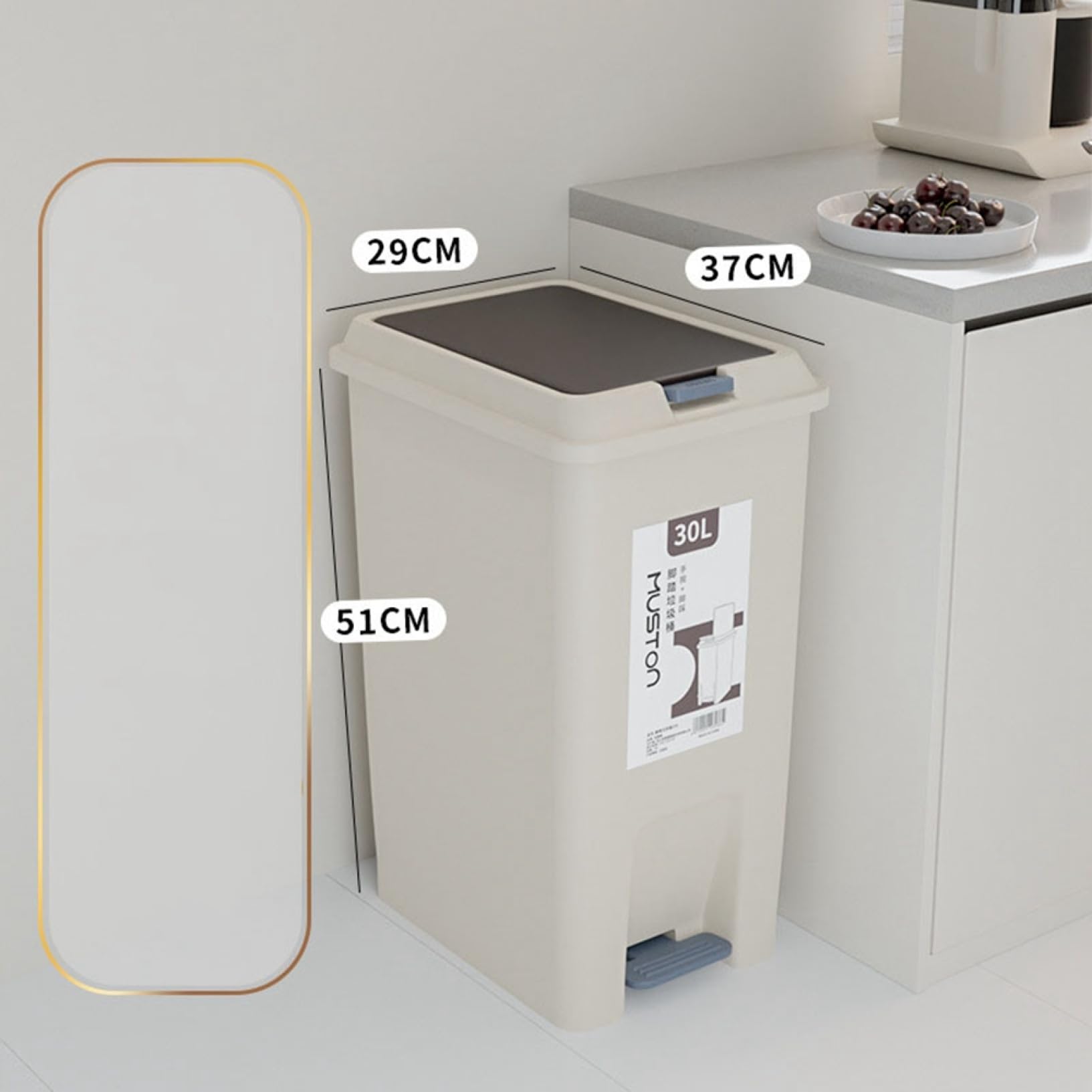 Amazon｜QIFENGDIANZI ゴミ箱 ふた付き 30L ダストボックス 角型