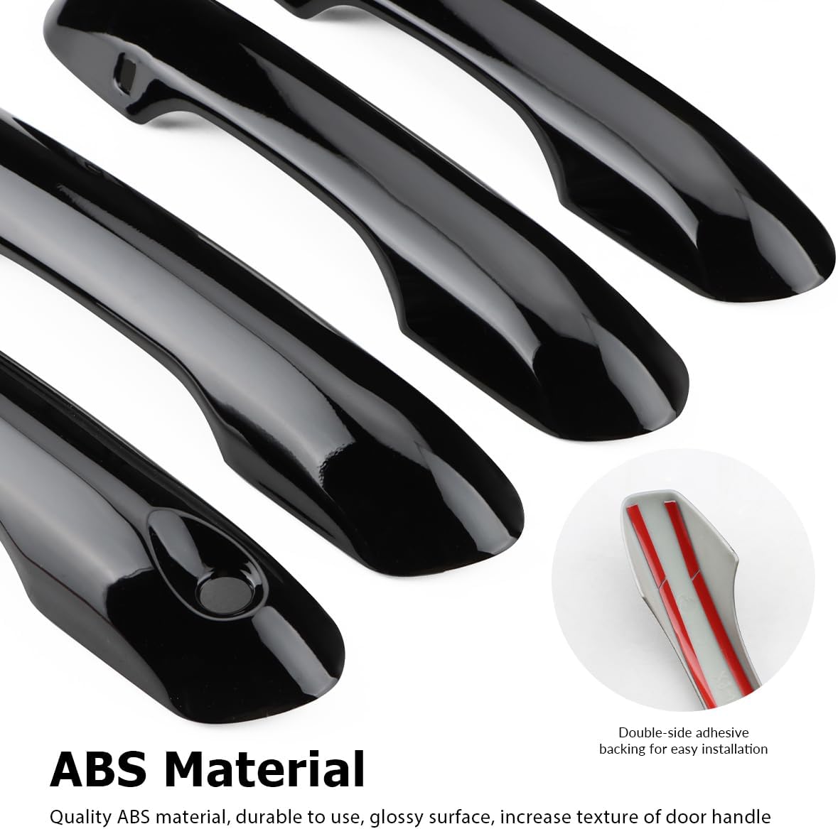 Exterior Door Handle Cover Compatible for 2020 2021 2022 2023 2024 2025 Ford Explorer Accessories Door Handle Protector Trim（Glossy Black）