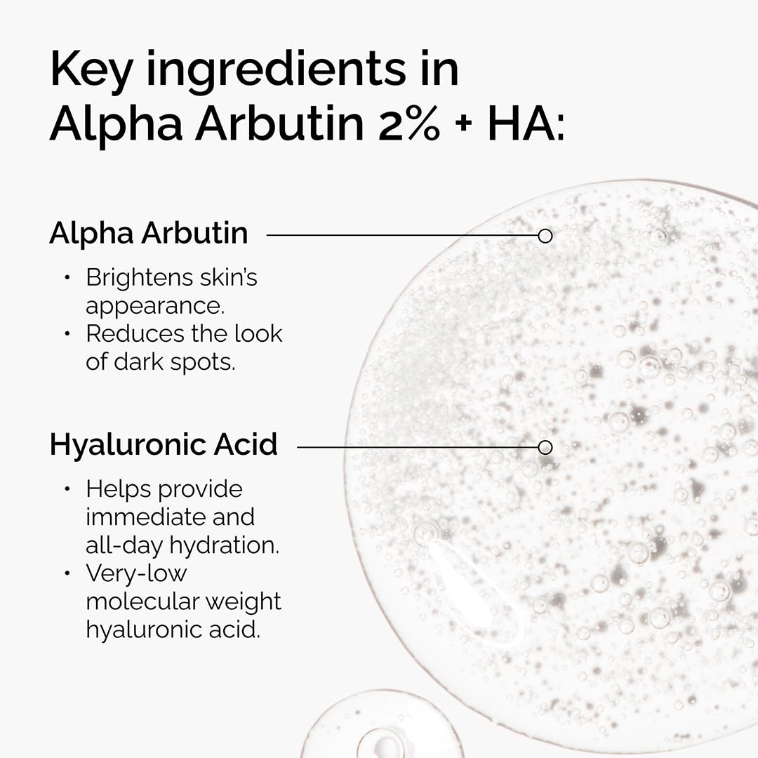 The Ordinary Alpha Arbutin 2% + HA, Brightens Skin and Targets Dark Spots, 60ml, Clear, 60 ml (Pack of 1) - Image 2