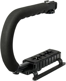 HIFFIN® Universal Stabilizer C-Shape Bracket Video Handheld Grip for DSLR DV Camera (Black)