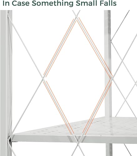 Miniatura 10 de DEANIC Estantes de almacenamiento plegables de 3 niveles con ruedas, soporte para electrodomésticos de cocina, estante de alambre de metal