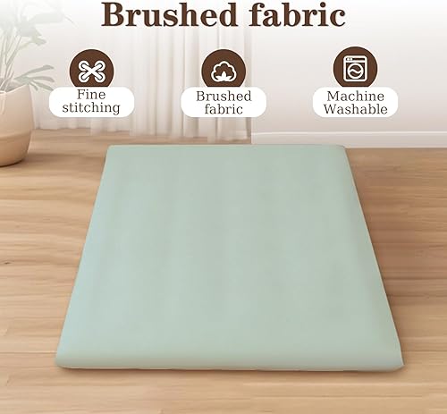 Miniatura 2 de Funda de colchón japonesa para futón con cremallera, tamaño individual, 82 pulgadas de largo x 41 pulgadas de ancho, portátil, lavable, funda de