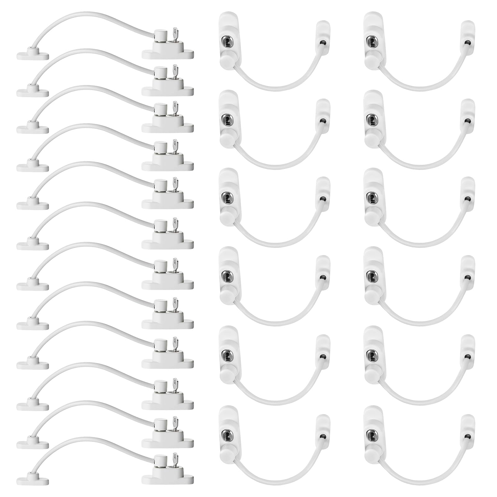 24 Pack Window Restrictors for UPVC Windows, Premium Window Door Lock, Professional Kids Security Lock Protector with Screws Keys, Durable Window Locks for Child Safety and Protection (24PCS)