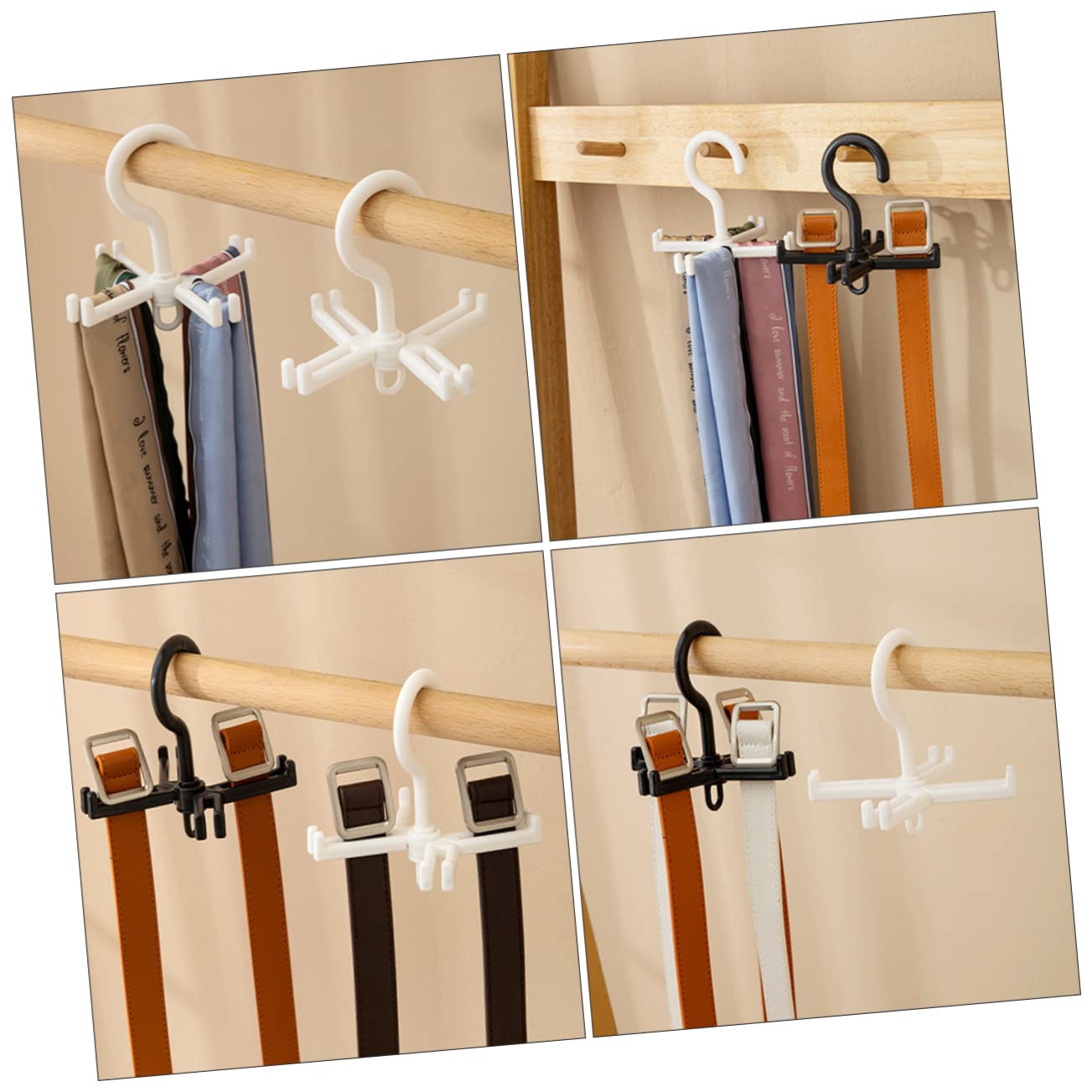 Ciieeo 3sets Rotatable Item Rack Multi Purpose Hanger for Clothes Scarves Handbags Space Saving Laundry Drying Rack Design for Home Organization 3pcs*3
