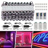 POWLAB SMD5050 Storefront Lights , 120Ft Store Window LED Lights 240Pcs 3 Led Module Light RGB Store