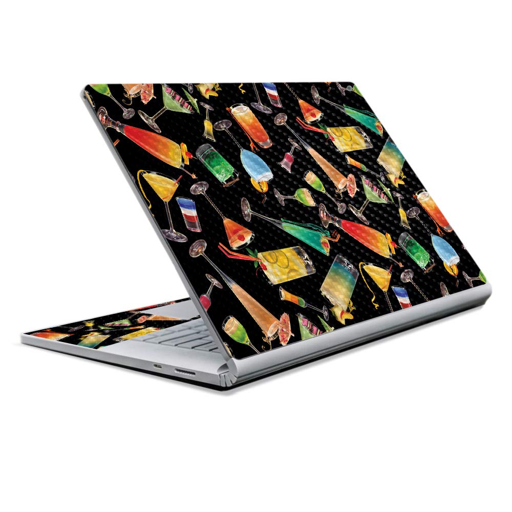 MightySkins Carbon Fiber Skin for Microsoft Surface Book 2 13" (2017) - Cocktail Therapy,Protective, Durable Textured Carbon Fiber Finish,Easy to Apply, Remove, and Change Styles,