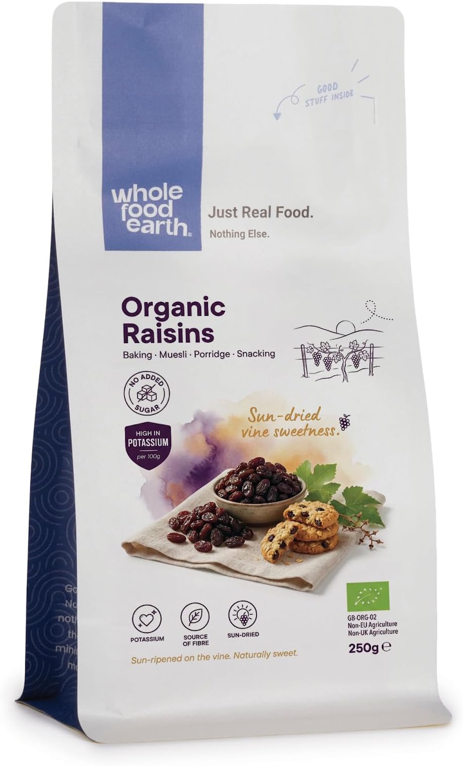 Organic Raisins โ 250g | GMO Free | Vegan | Source of Fibre | Certified Organic