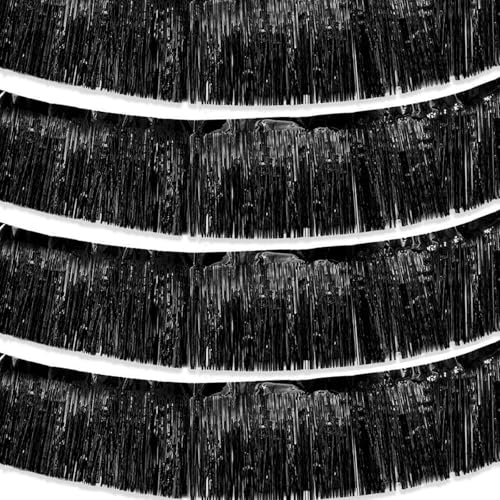 Image of Black Parade Float Fringe,Banners,Black Fringe Garland,For Parade Float Decorations,Graduation Ceremony Decorations Festival Celebration,11.8 in x 9.8 ft,4 pack