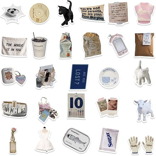 Miniatura 4 de ZJSXINDI Calcomanías estéticas impermeables para laptop, 57 piezas para botella de agua, laptop, computadora, patineta, parachoques, calcomanías