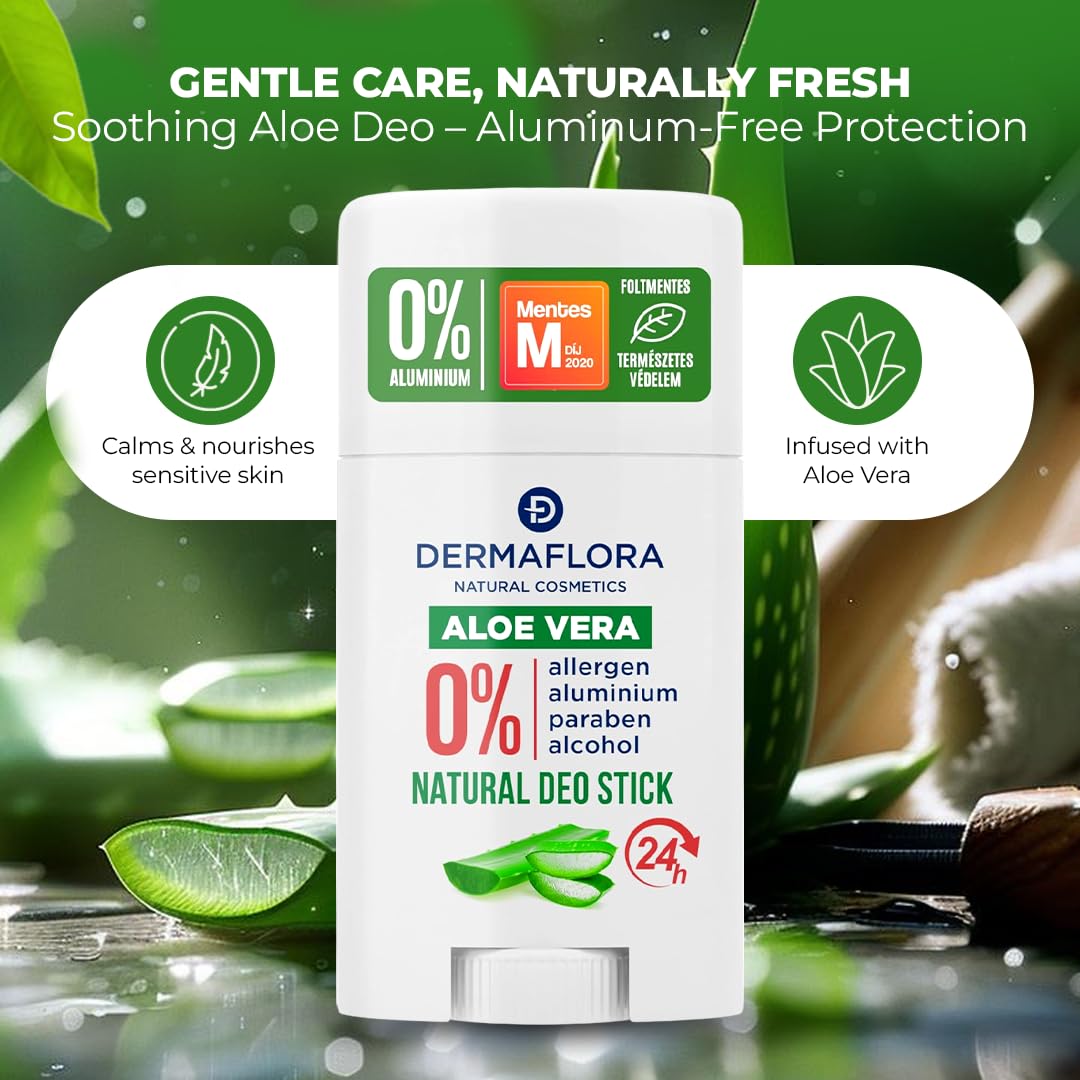 Dermaflora Aloe Vera Deo Stick Deodorant  50ml 0% Aluminium, Paraben-Free,  Hydrating & Soothing, Natural Odour Protection : Buy Online at Best Price  ...