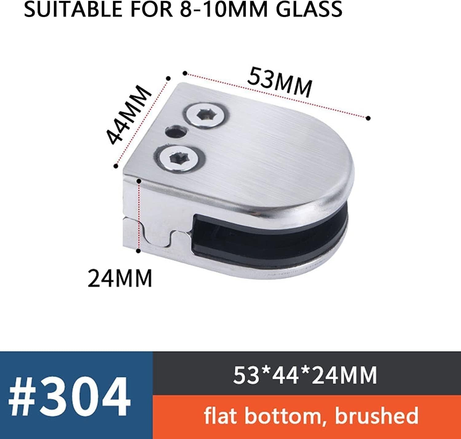 10pcs Glass Floor Clamp Stainless Steel Glass Clamps For Handrails Stairs Glass Shelf Clamp Spigot Clamp Safety Glass Clips