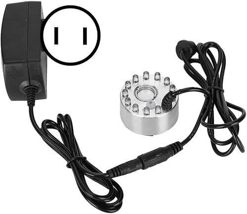 Zerodis Mister Fogger - Mini máquina de niebla de 12 LED con cambio de color de luz para interiores, nebulizador, accesorios de fuente de interior