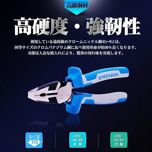 Miniatura 3 de SPEEDWOX Alicates Lineman de 7 pulgadas, alicates combinados de alta resistencia, multiuso, cortadores de alambre de alto apalancamiento, corte