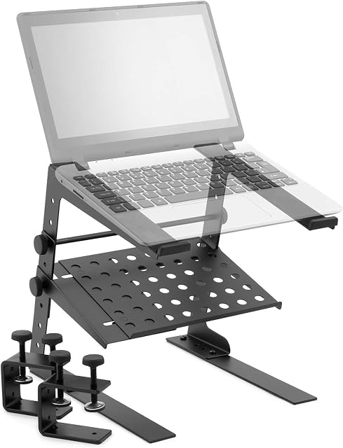Tiger Laptop Stand/DJ Stand with Shelf and Clamps