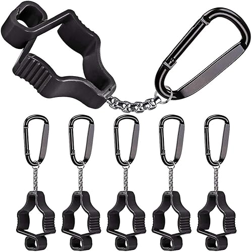 SELEWARE 5 clips de guantes para el trabajo, soporte de metal antideslizante para cinturón de construcción, guardia, trabajador de trabajo, lentes,