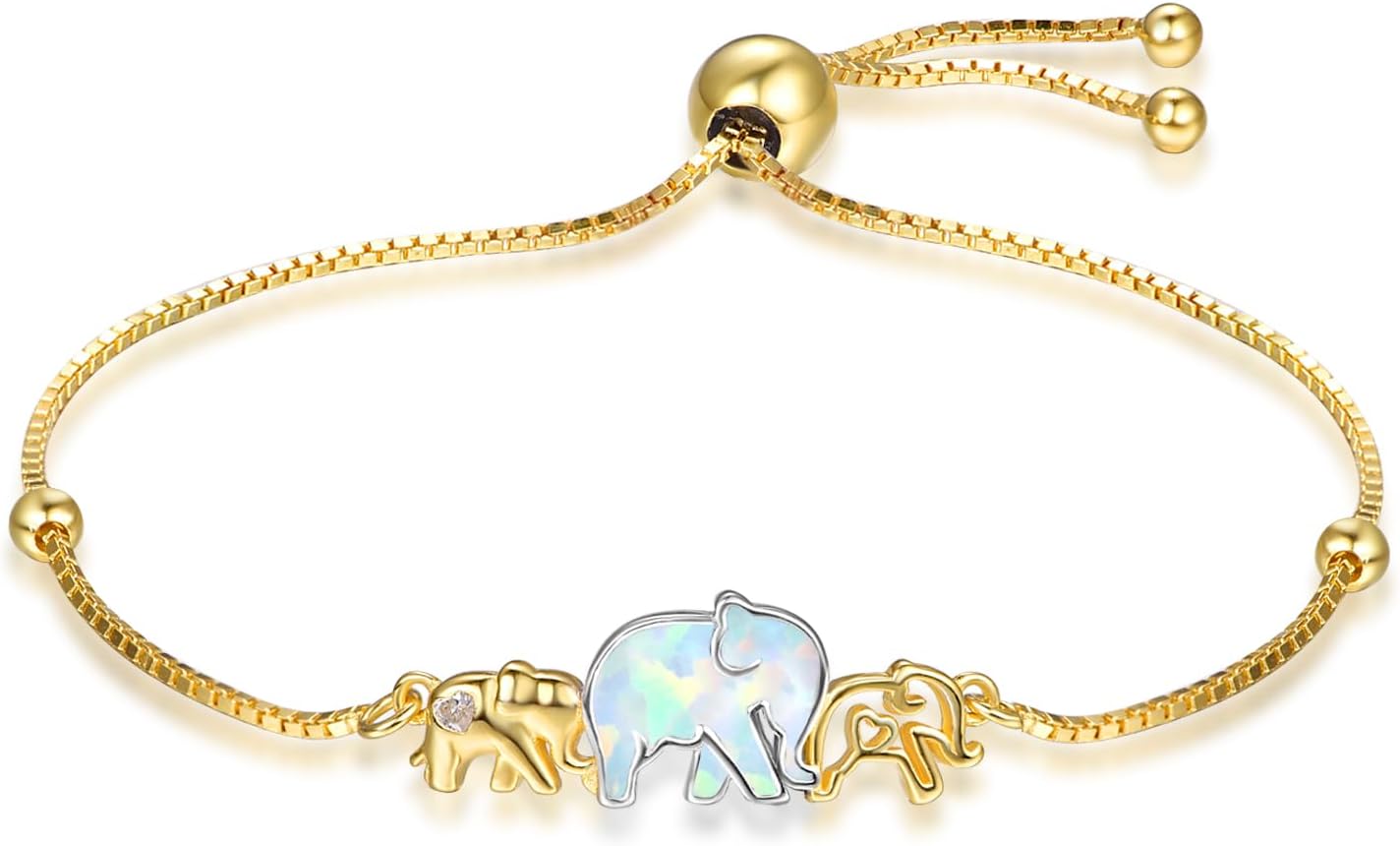 Dreamboat Sterling Silver Elephant Bracelet for Women Mother Bracelet Family Cute Animal Mother Day Jewelry for Mom