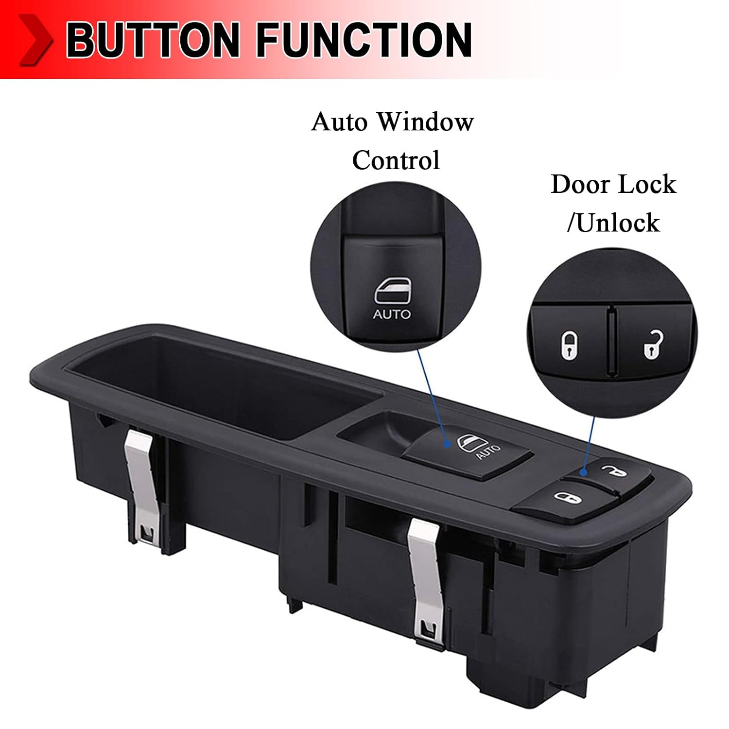 68086692AF Front Right Passenger Side Master Power Window Switch Fit for Dodge Durango 2011-2015, Fit for Jeep Grand Cherokee 2014-2015, Replace 68086692AD 68086692AE DWS2040