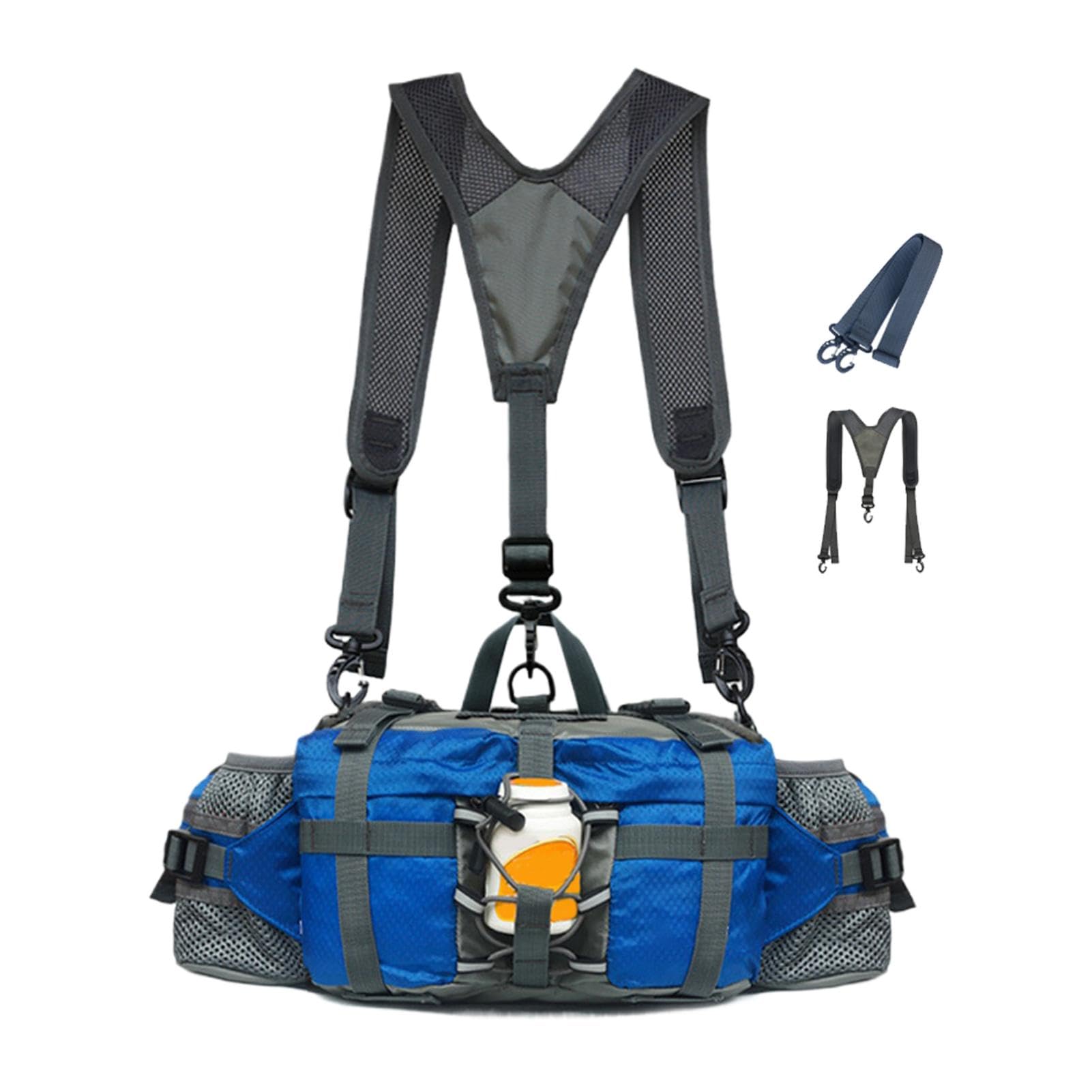 Riñonera impermeable con soporte para botella de agua, riñonera al aire libre para correr, senderismo, camping, pesca, caza, diseño versátil y funcional
