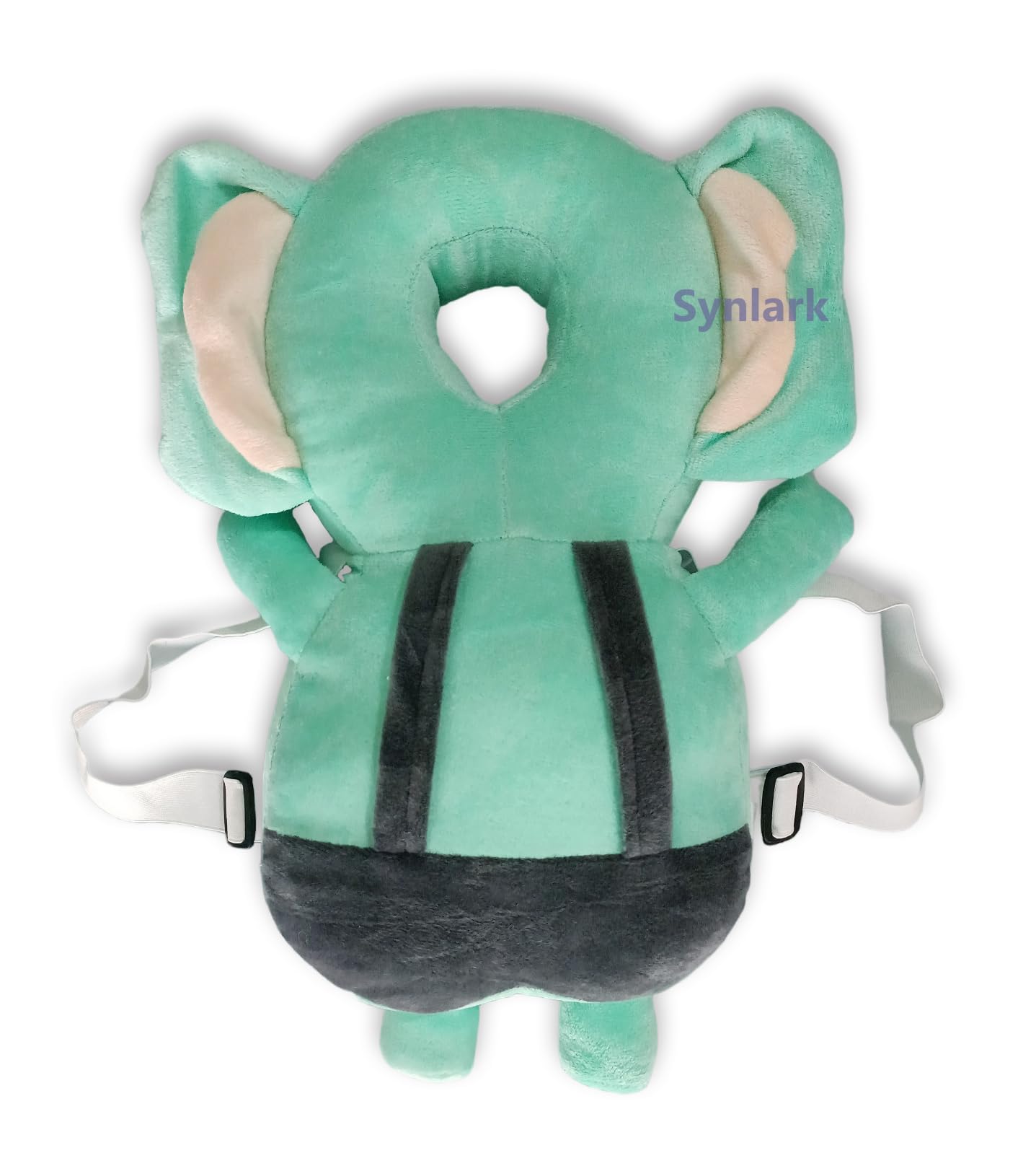 Baby Head Protector Cushion Plush Soft Toy Early Learning Toy Fall Protection Helmet Baby Head Protector Child Adjustable Shoulder Strap (Green-Elephant)-image-13