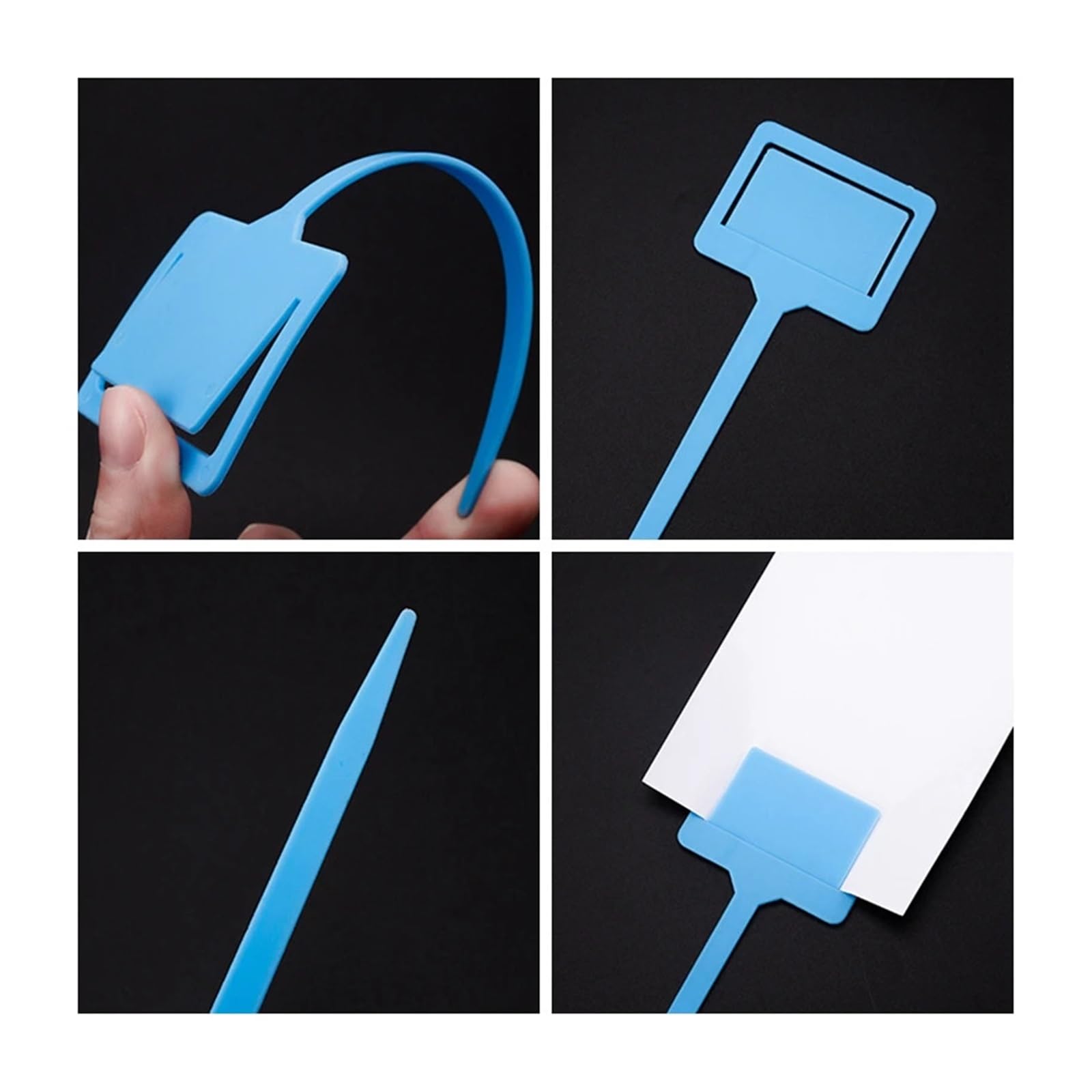 Plastikowe etykiety do roślin Zawieszki do roślin ABS wielokolorowe 17,5x6,5cm 20/50/100 szt(Blue,100pcs)