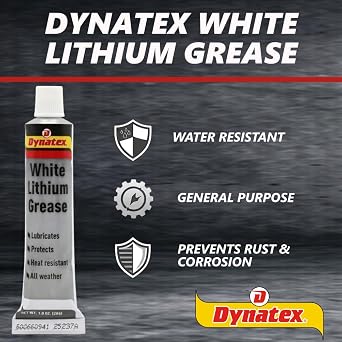 Dynatex 49594 Lithium Multi-Purpose Grease, 1.5 oz Tube, White