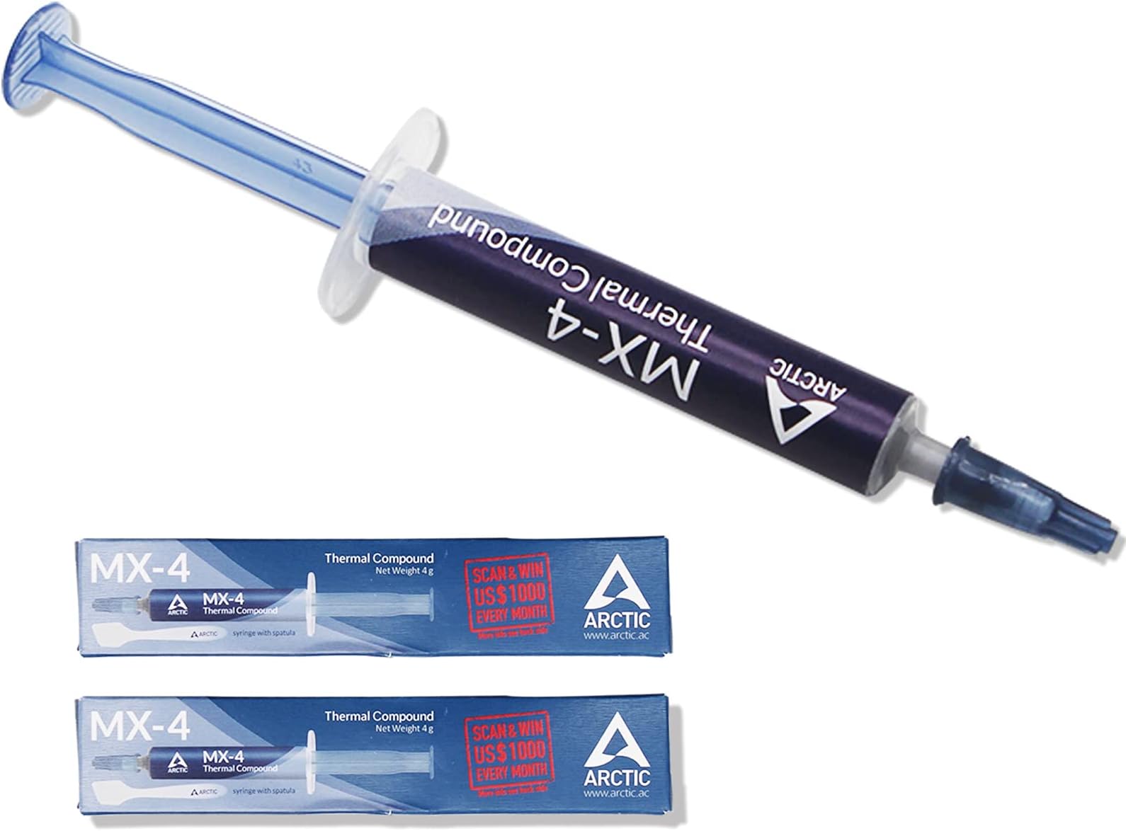 Arctic MX-4 Thermal Compound Paste for All Coolers, Heat Sink Paste, Carbon Based High Durability, 2019 Edition Composed of Carbon Micro-Particles, with Bonus Tool - 4g (1 Pack)