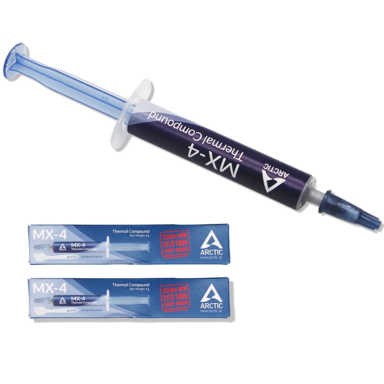 MQFORU Arctic MX-4 Thermal Compound Paste for All Coolers, Heat Sink Paste, Carbon Based High Durability, 2019 Edition Composed of Carbon Micro-Particles, with Bonus Tool - 4g (1 Pack)