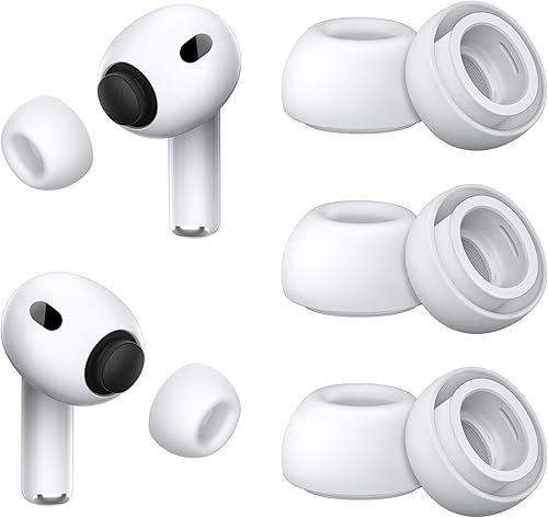 3 pares de almohadillas de repuesto compatibles con AirPods Pro 3 (2025), almohadillas de silicona suave para AirPods Pro 3, pantalla protectora