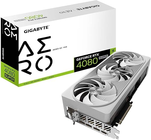 Gigabyte GeForce RTX 4080 SUPER AERO OC Graphics Card - 2595MHz Core, 16GB GDDR6X 23000MHz 256-bit Memory, PCI-E 4.0, 3x DP 1.4, 1x HDMI 2.1a, NVIDIA DLSS 3.5, GV-N408SAERO OC-16GD - 1