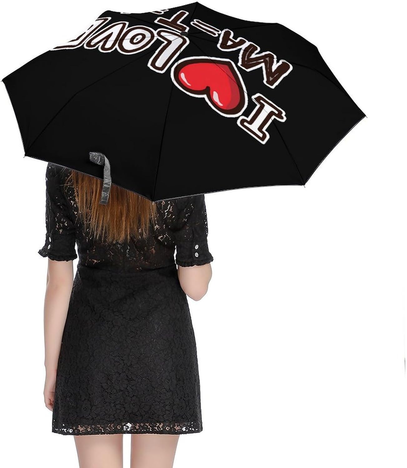I Love Math Umbrellas for Rain Travel Windproof Compact Automatic Folding Umbrella