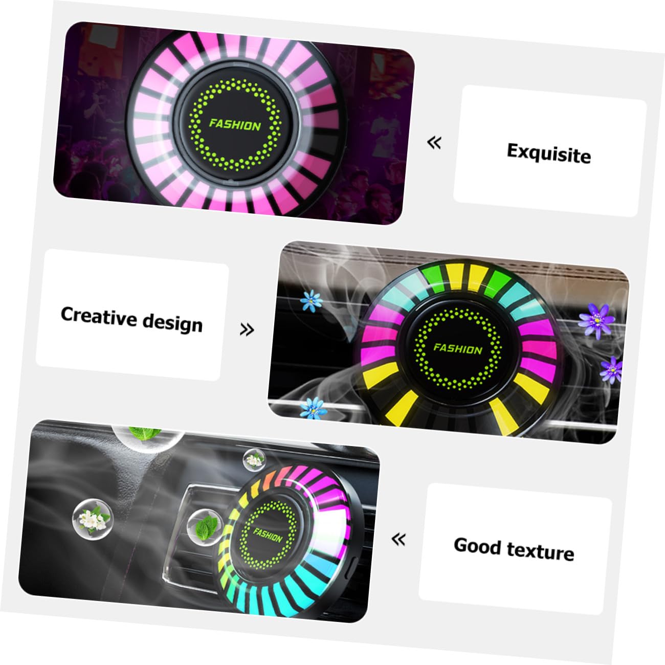 MAGICLULU 5 Pezzi Diffusore per Auto con Luce Atmosferica Rgb Clip per Accessorio Auto Pratico e per Amici e Famiglia