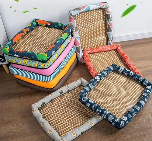 Tapete autoresfriante cama para animais de estimação verão dormir rattan assento refrigerador respir